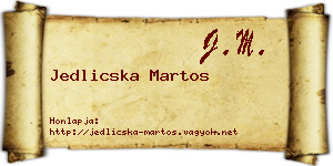 Jedlicska Martos névjegykártya